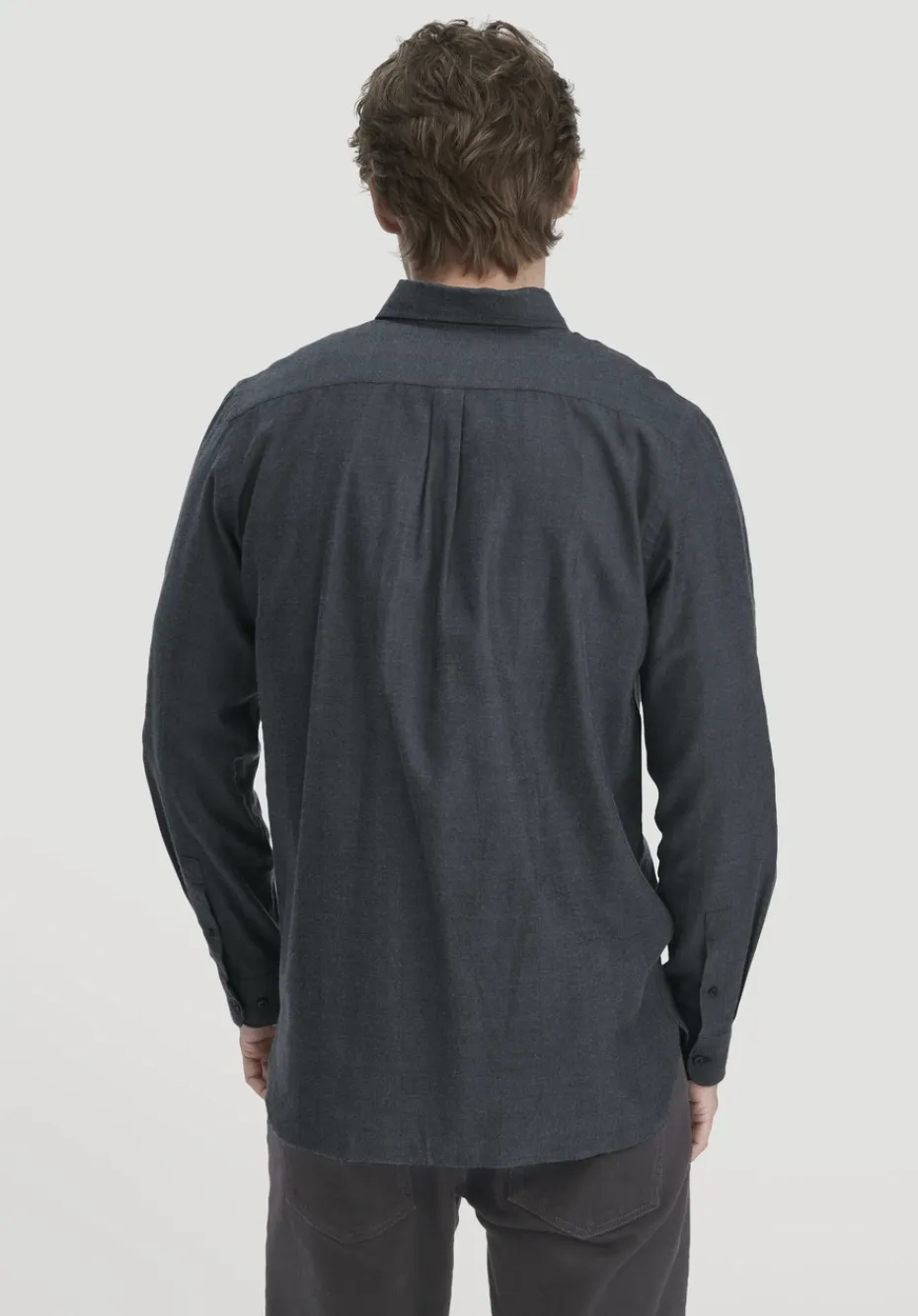 hessnatur Flanell Hemd Regular aus Bio-Baumwolle mit TENCEL™ Lyocell von anthrazit New