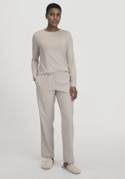 hessnatur Flanell Schlafhose aus reiner Bio-Baumwolle von taupe Online