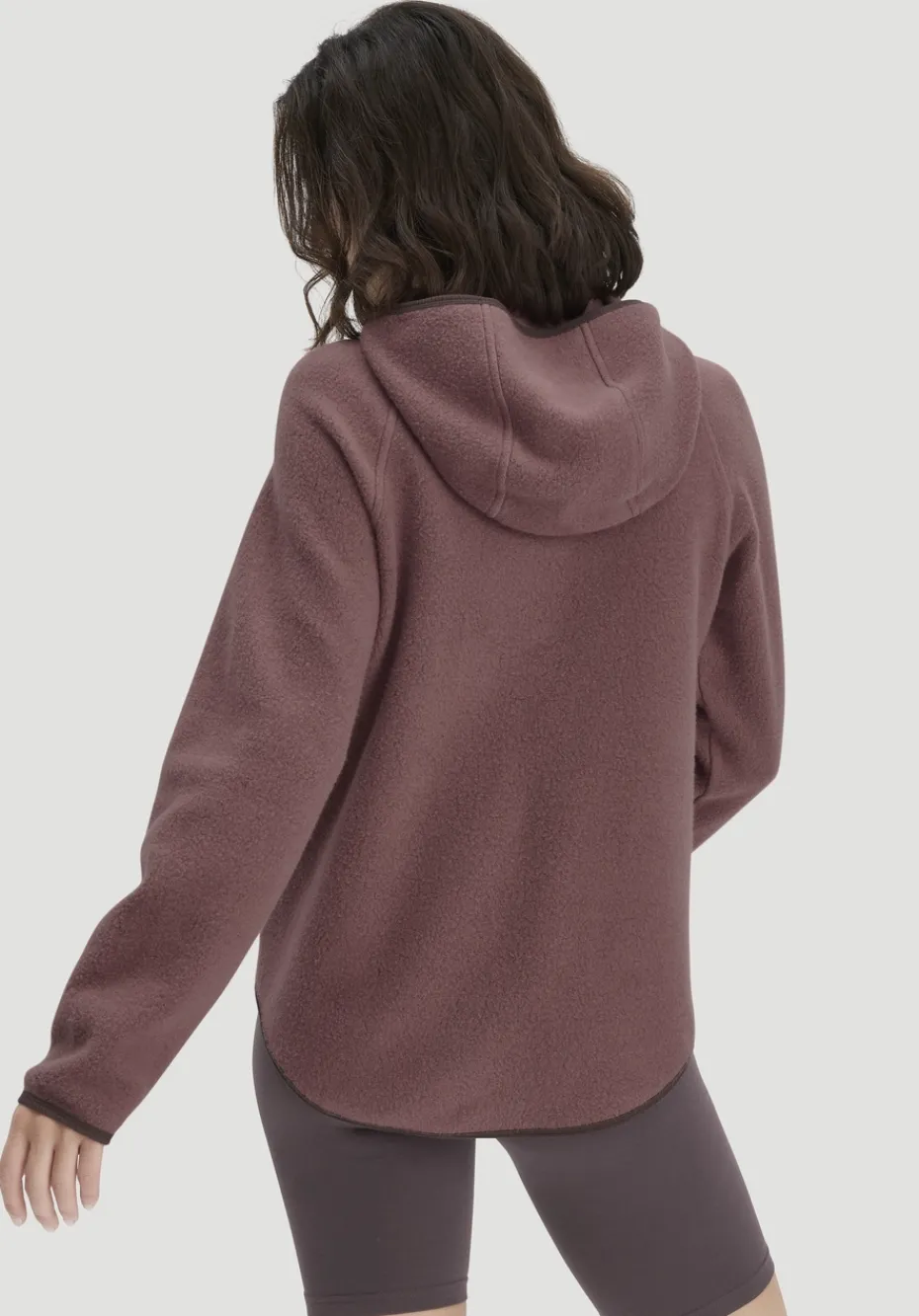 hessnatur Fleece Hoodie Relaxed ACTIVE LIGHT aus reiner Bio-Baumwolle von rosébraun Clearance