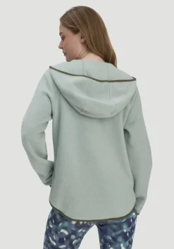 hessnatur Fleece Hoodie Relaxed ACTIVE LIGHT aus reiner Bio-Baumwolle von mattgrün Outlet