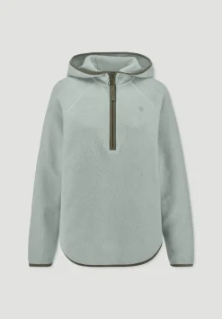 hessnatur Fleece Hoodie Relaxed ACTIVE LIGHT aus reiner Bio-Baumwolle von mattgrün Outlet