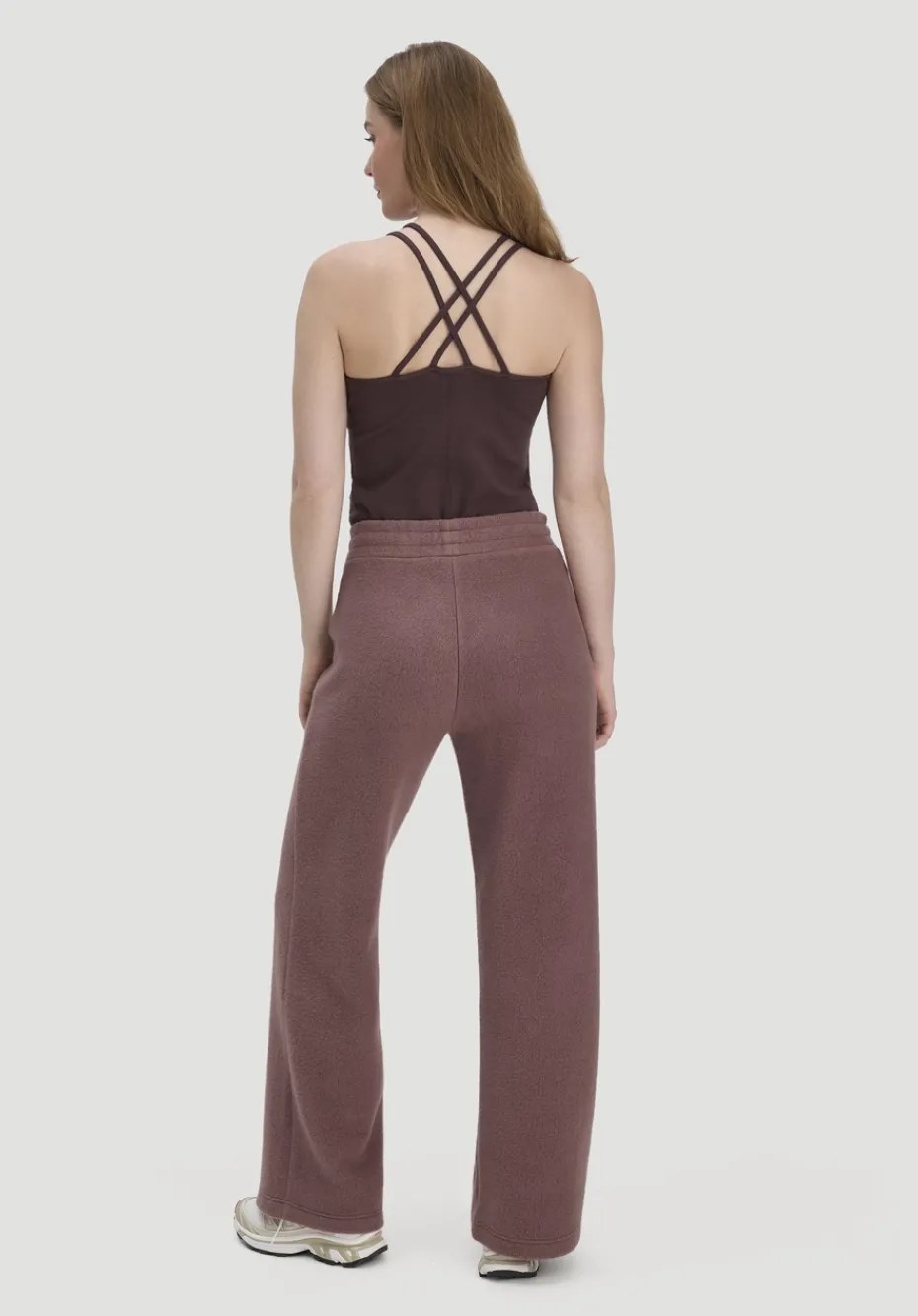 hessnatur Fleece Hose Relaxed ACTIVE LIGHT aus reiner Bio-Baumwolle von rosébraun Clearance
