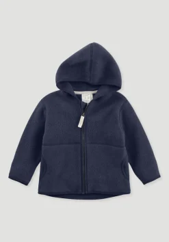 hessnatur Fleece Jacke aus reiner Bio-Baumwolle von dunkelblau Sale
