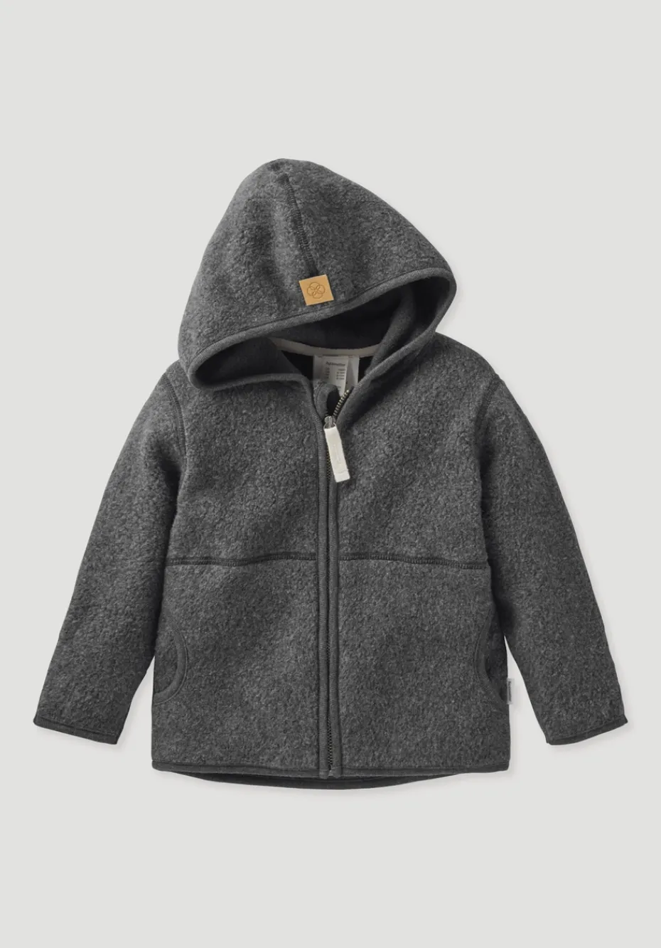 hessnatur Fleece Jacke aus reiner Bio-Baumwolle von anthrazit