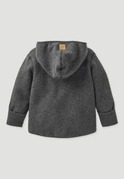 hessnatur Fleece Jacke aus reiner Bio-Baumwolle von anthrazit