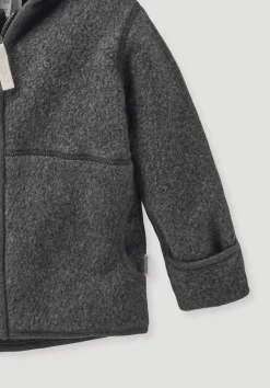 hessnatur Fleece Jacke aus reiner Bio-Baumwolle von anthrazit