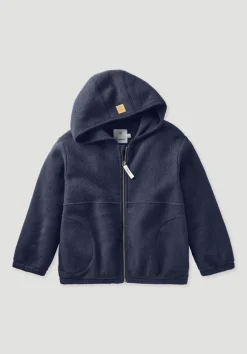 hessnatur Fleece Jacke aus reiner Bio-Baumwolle von dunkelblau Hot