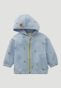 hessnatur Fleece Jacke reiner Bio-Baumwolle von helles jeansblau New