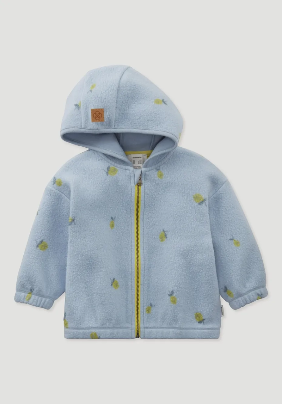 hessnatur Fleece Jacke reiner Bio-Baumwolle von helles jeansblau New