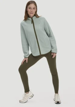 hessnatur Fleece Jacke Relaxed ACTIVE LIGHT aus Bio-Baumwolle von mattgrün Outlet