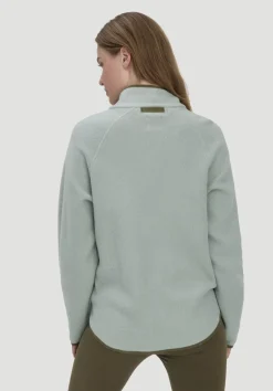 hessnatur Fleece Jacke Relaxed ACTIVE LIGHT aus Bio-Baumwolle von mattgrün Outlet