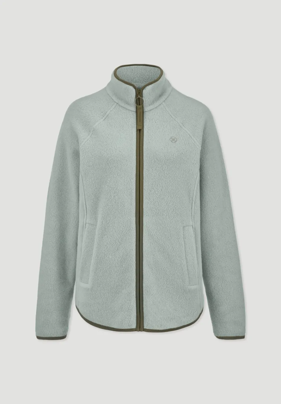 hessnatur Fleece Jacke Relaxed ACTIVE LIGHT aus Bio-Baumwolle von mattgrün Outlet