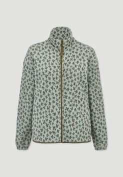 hessnatur Fleece Jacke Relaxed ACTIVE LIGHT aus reiner Bio-Baumwolle von mattgrün