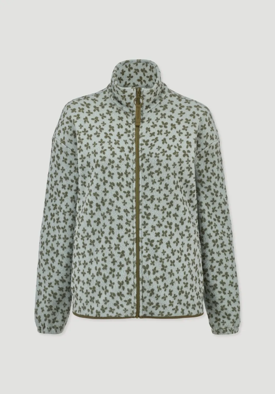 hessnatur Fleece Jacke Relaxed ACTIVE LIGHT aus reiner Bio-Baumwolle von mattgrün