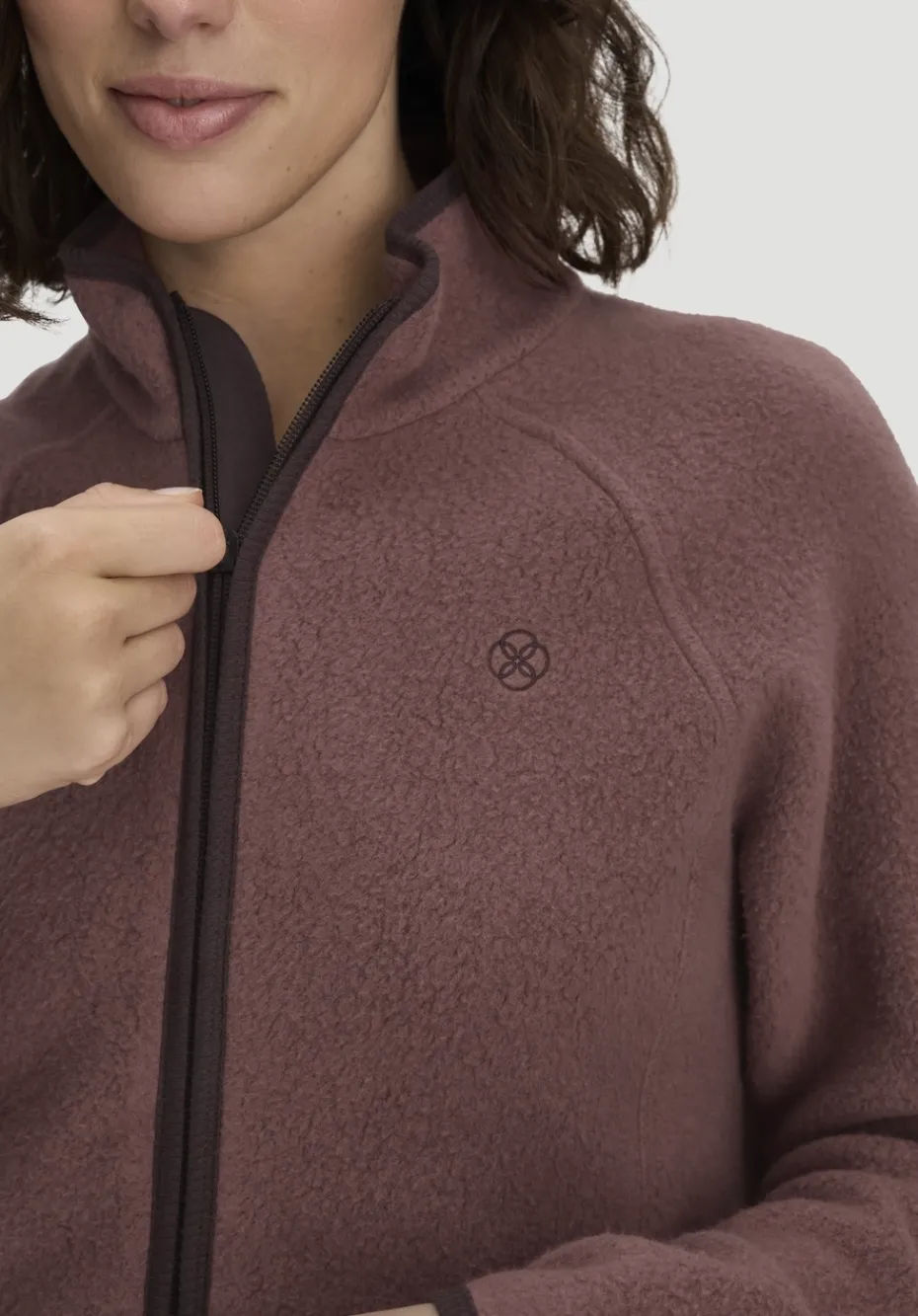 hessnatur Fleece Jacke Relaxed ACTIVE LIGHT aus Bio-Baumwolle von rosébraun Clearance