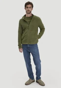 hessnatur Fleece Jacke Slim aus reiner Bio-Baumwolle von seetang Online