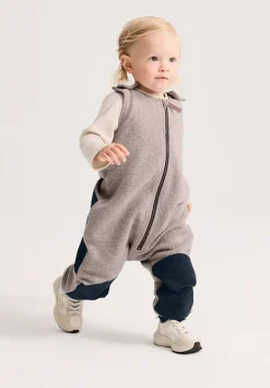 hessnatur Fleece Sommer Overall mit Softshell aus reiner Bio-Baumwolle von mandelbraun Clearance