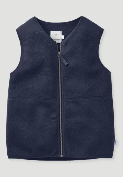 hessnatur Fleece Weste aus reiner Bio-Baumwolle von dunkelblau Best