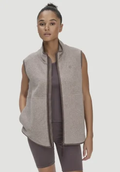 hessnatur Fleece Weste Regular ACTIVE LIGHT aus reiner Bio-Baumwolle von mandelbraun Clearance