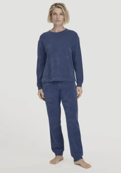 hessnatur Frottee Loungehose PURE COTTON aus reiner Bio-Baumwolle von indigo blau