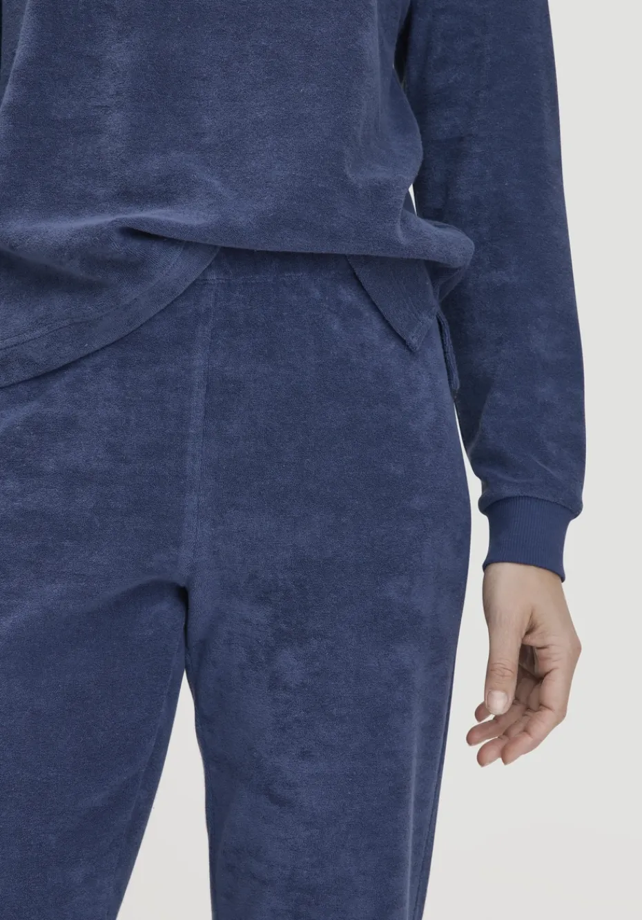 hessnatur Frottee Loungehose PURE COTTON aus reiner Bio-Baumwolle von indigo blau