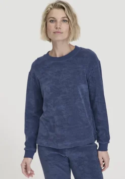 hessnatur Frottee Loungeshirt Oversize PURE COTTON aus reiner Bio-Baumwolle von indigo blau Discount