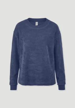 hessnatur Frottee Loungeshirt Oversize PURE COTTON aus reiner Bio-Baumwolle von indigo blau Discount