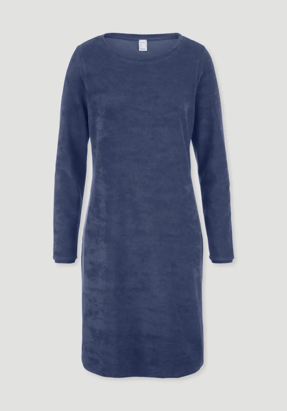 hessnatur Frottee Nachthemd PURE COTTON aus reiner Bio-Baumwolle von indigo blau Outlet