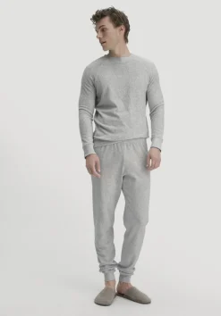 hessnatur Frottee Schlafhose PURE COTTON aus reiner Bio-Baumwolle von hellgrau Clearance