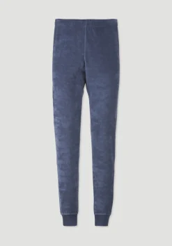 hessnatur Frottee Schlafhose PURE COTTON aus reiner Bio-Baumwolle von indigo blau Discount