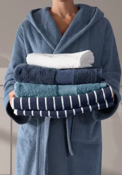hessnatur Frottier Handtuch aus reiner Bio-Baumwolle von stahlblau Discount