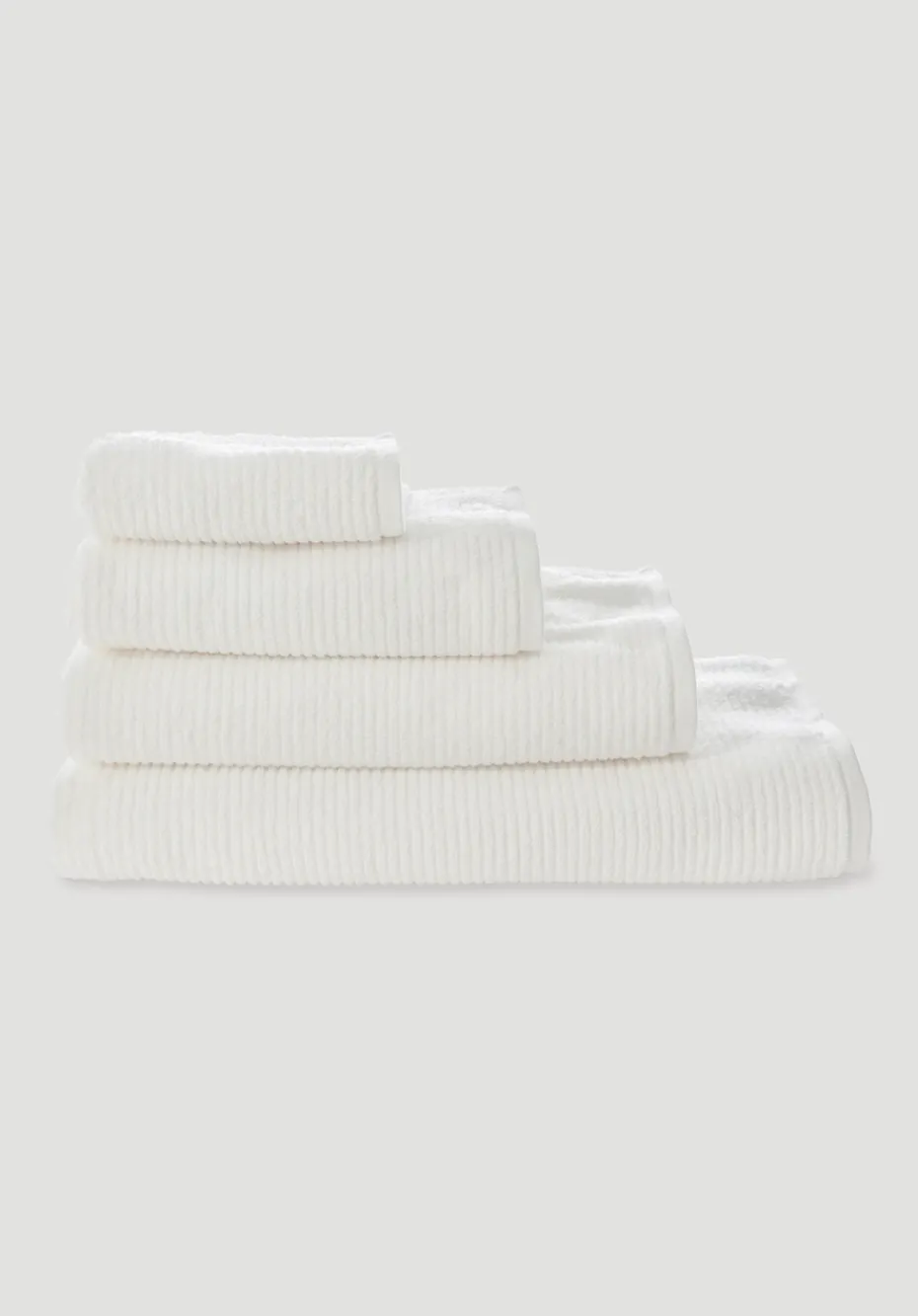 hessnatur Frottier Handtuch Rippstruktur aus reiner Bio-Baumwolle von naturweiss Discount