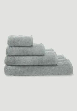 hessnatur Frottier Handtuch Rippstruktur aus reiner Bio-Baumwolle von salbei Discount