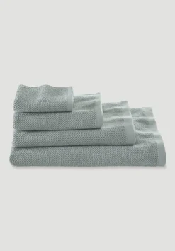 hessnatur Frottier-Handtuch mit Struktur aus reiner Bio-Baumwolle von salbei Sale