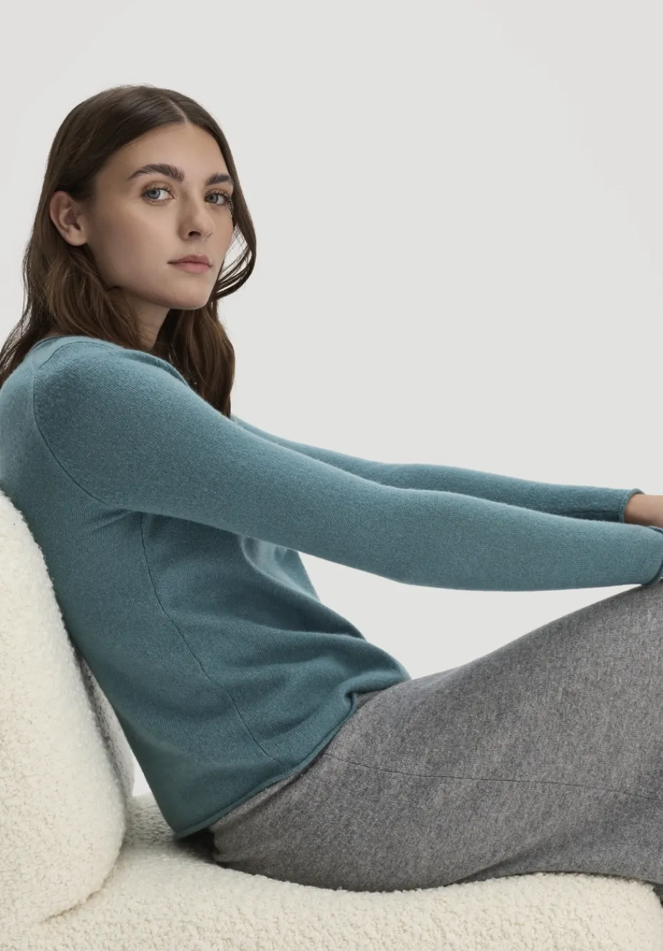 hessnatur FTC × Pullover Regular aus reinem Cashmere von petrolgrün Hot
