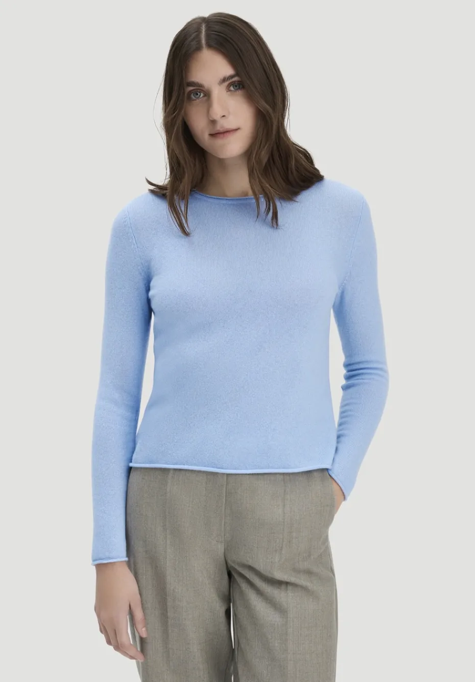 hessnatur FTC × Pullover Regular aus reinem Cashmere von hellblau New