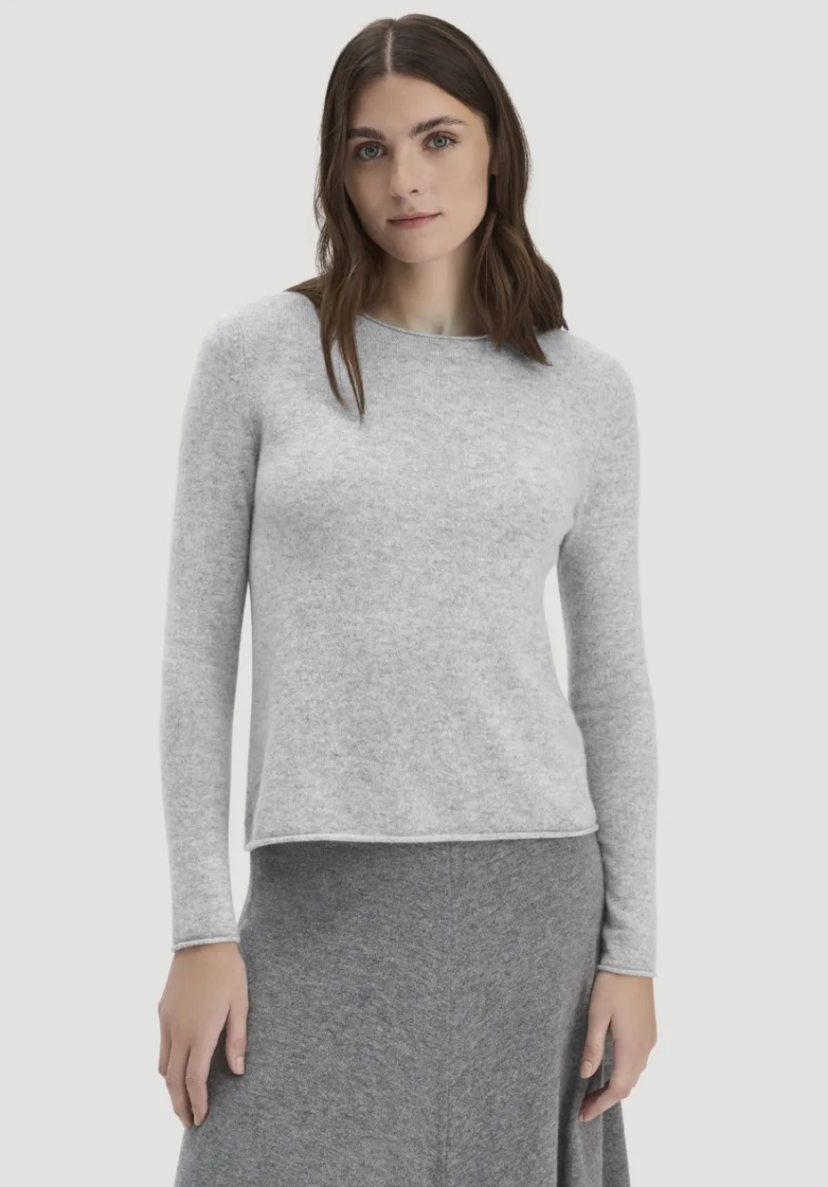 hessnatur FTC × Pullover Regular aus reinem Cashmere von hellgrau Clearance