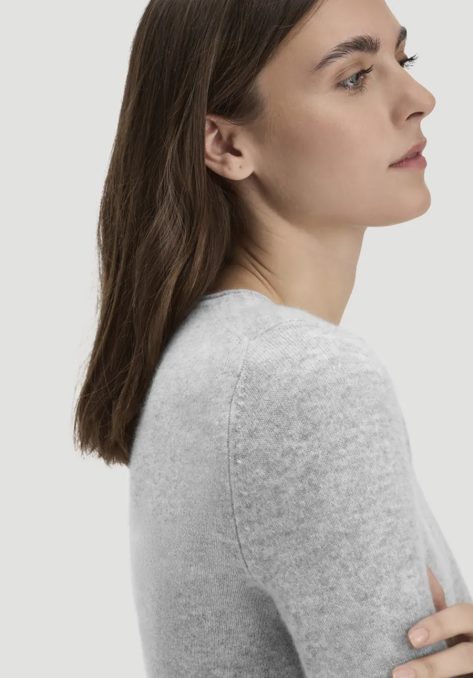 hessnatur FTC × Pullover Regular aus reinem Cashmere von hellgrau Clearance
