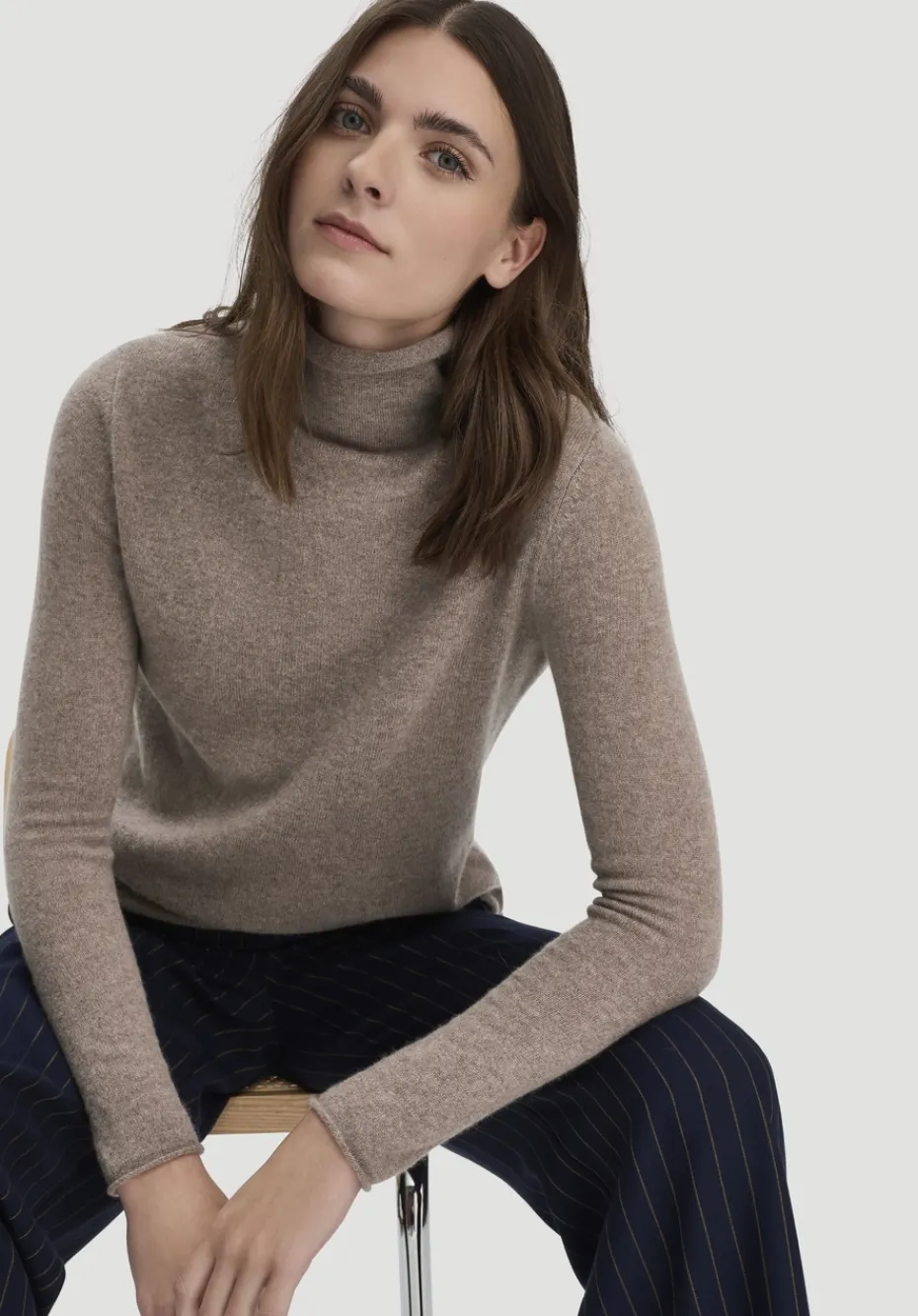 hessnatur FTC × Rollkragen Pullover Regular aus reinem Cashmere von camel Sale