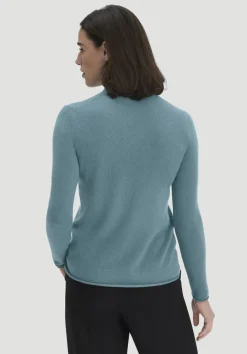 hessnatur FTC × Rollkragen Pullover Regular aus reinem Cashmere von petrolgrün
