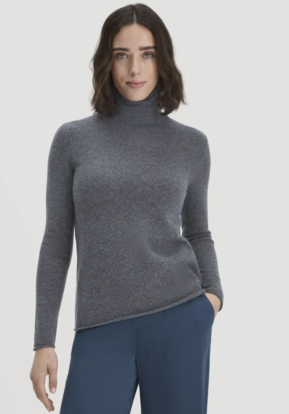 hessnatur FTC × Rollkragen Pullover Regular aus reinem Cashmere von anthrazit Clearance