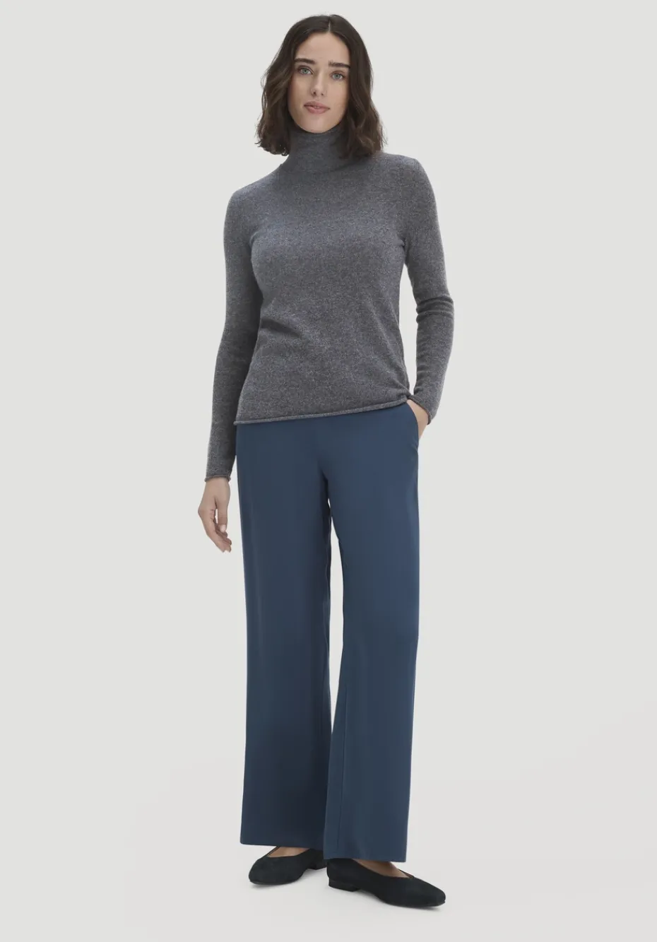 hessnatur FTC × Rollkragen Pullover Regular aus reinem Cashmere von anthrazit Clearance