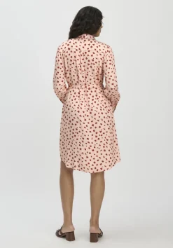 hessnatur Gewebe Hemdblusenkleid Knielang aus reiner LENZING™ ECOVERO™ Viskose von pfirsichrot Outlet