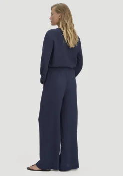 hessnatur Gewebe Hose Wide Leg aus reiner Bio-Baumwolle von dunkelblau Online