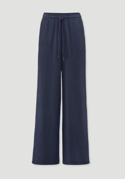 hessnatur Gewebe Hose Wide Leg aus reiner Bio-Baumwolle von dunkelblau Online