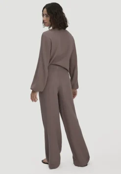 hessnatur Gewebe Hose Wide Leg aus reiner Bio-Baumwolle von mocca Online