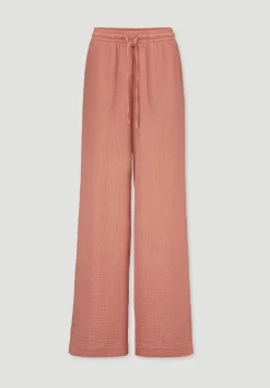 hessnatur Gewebe Hose Wide Leg aus reiner Bio-Baumwolle von pfirsichrot Clearance