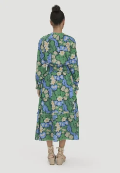hessnatur Gewebe Kleid Midi LIV LEE aus reiner Bio-Baumwolle von seegrün Sale