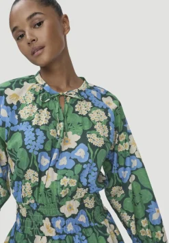 hessnatur Gewebe Kleid Midi LIV LEE aus reiner Bio-Baumwolle von seegrün Sale