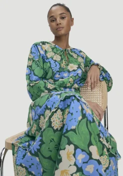 hessnatur Gewebe Kleid Midi LIV LEE aus reiner Bio-Baumwolle von seegrün Sale